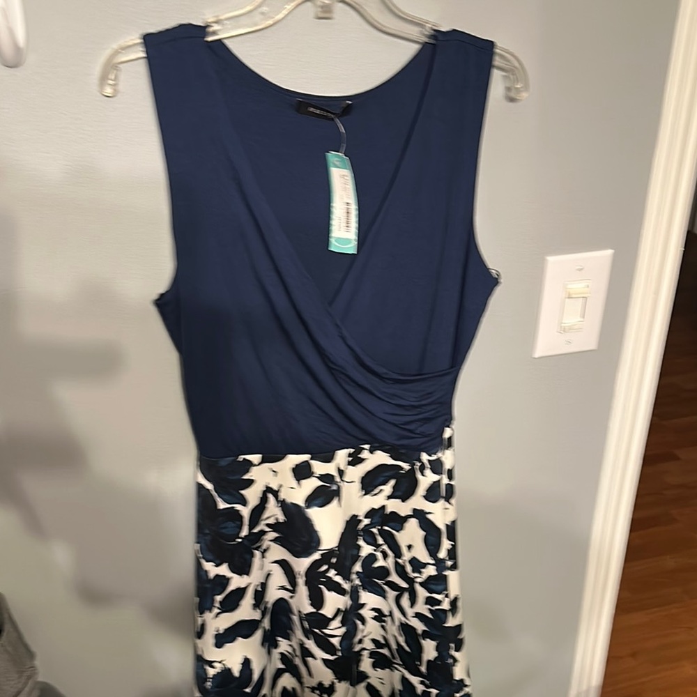 Blue and White Midi Dress